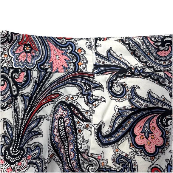 Ann Taylor Petite Sz 4P Pencil Skirt Multicolor Paisley Cotton stretch lined - Picture 6 of 9